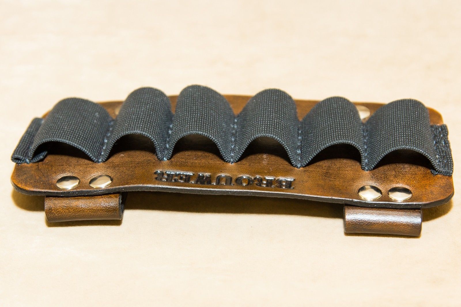 Leather Shotgun Shell Holder for Belt Customized Monogram Handmade