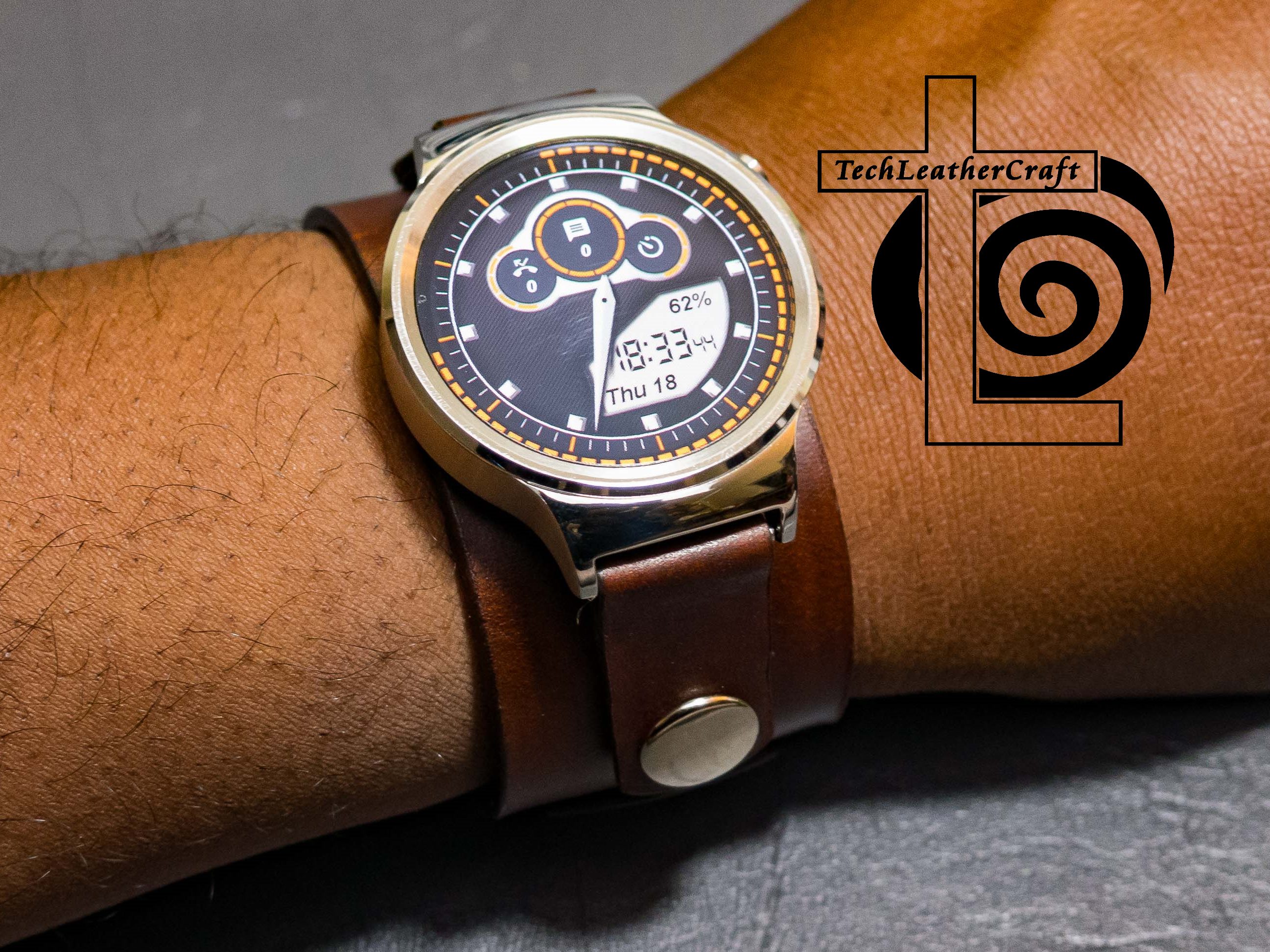 Leather Huawei SmartWatch Cuff TechLeatherCraft (LeatherCraft209)