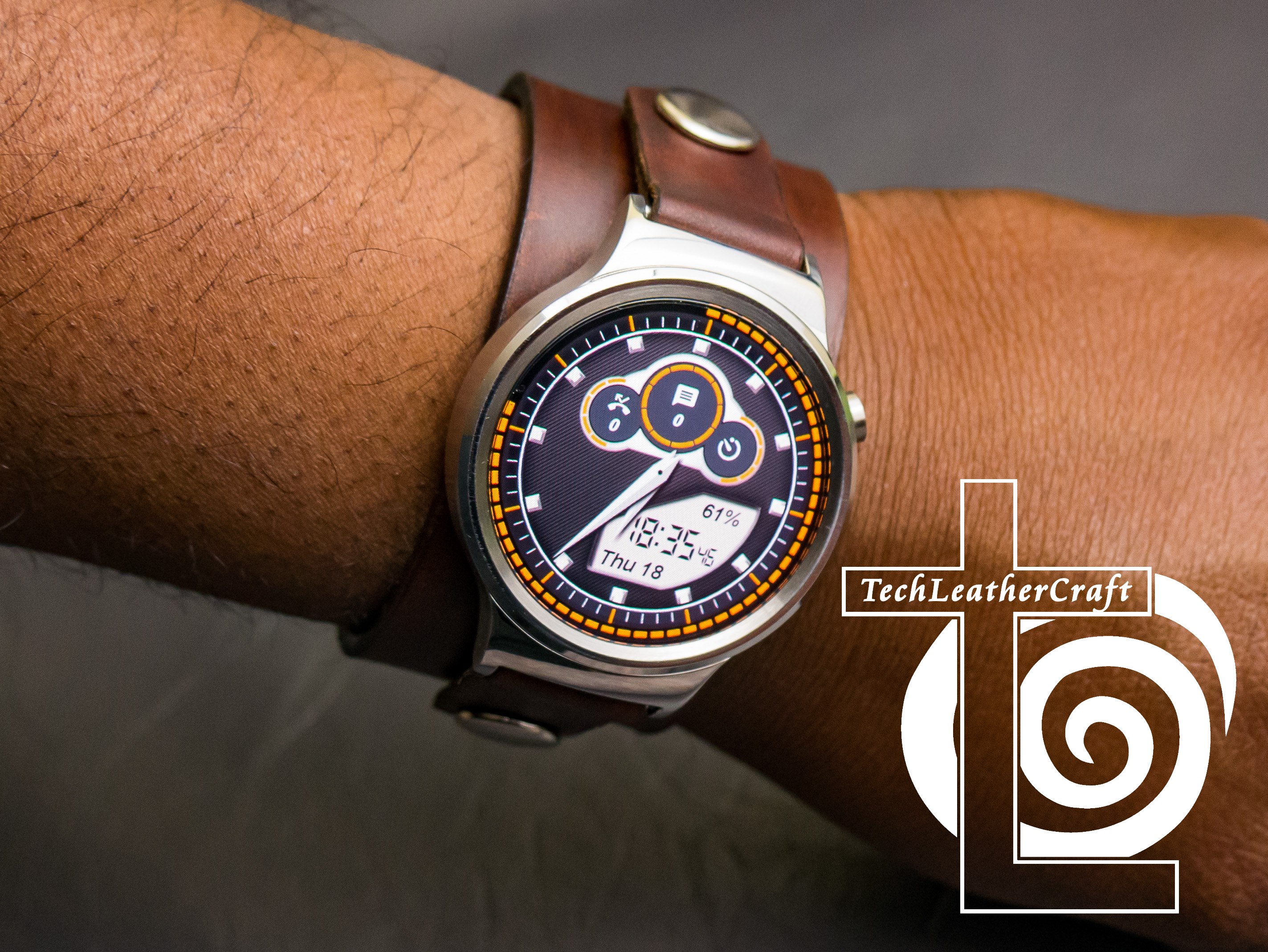 Leather Huawei SmartWatch Cuff TechLeatherCraft (LeatherCraft209)