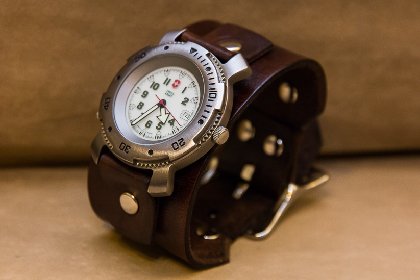 Leather Watch Cuff -Brown