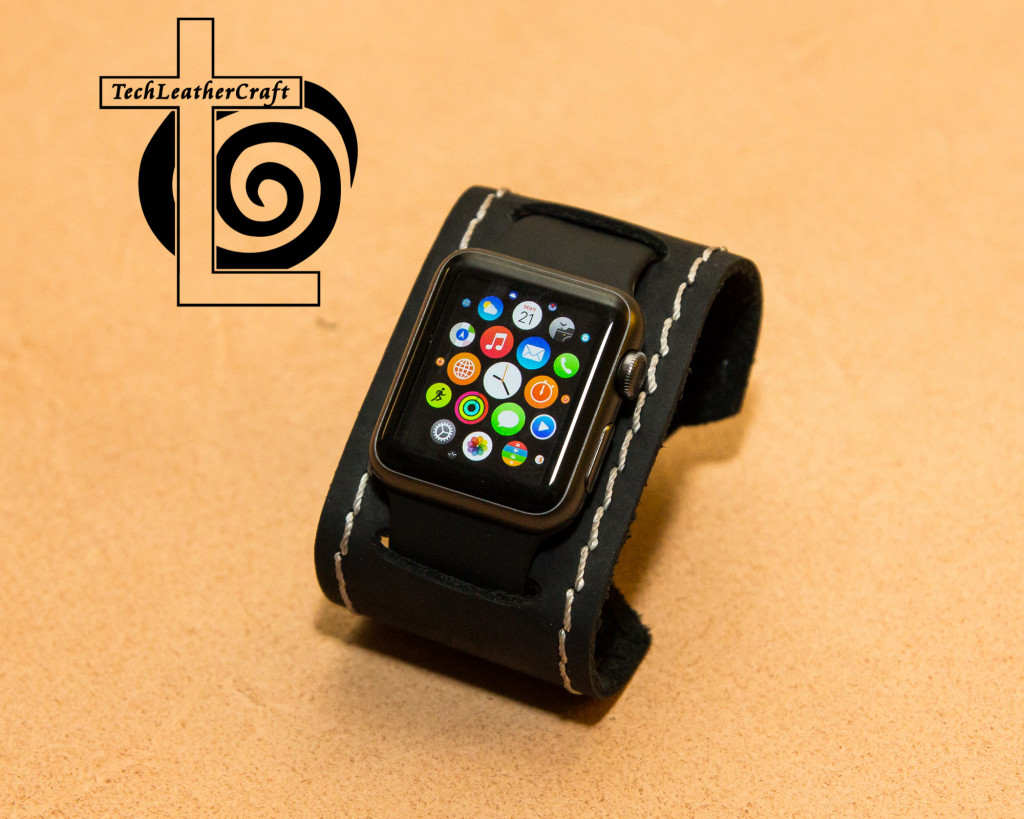 SlipOn SmartWatch Leather Cuff TechLeatherCraft