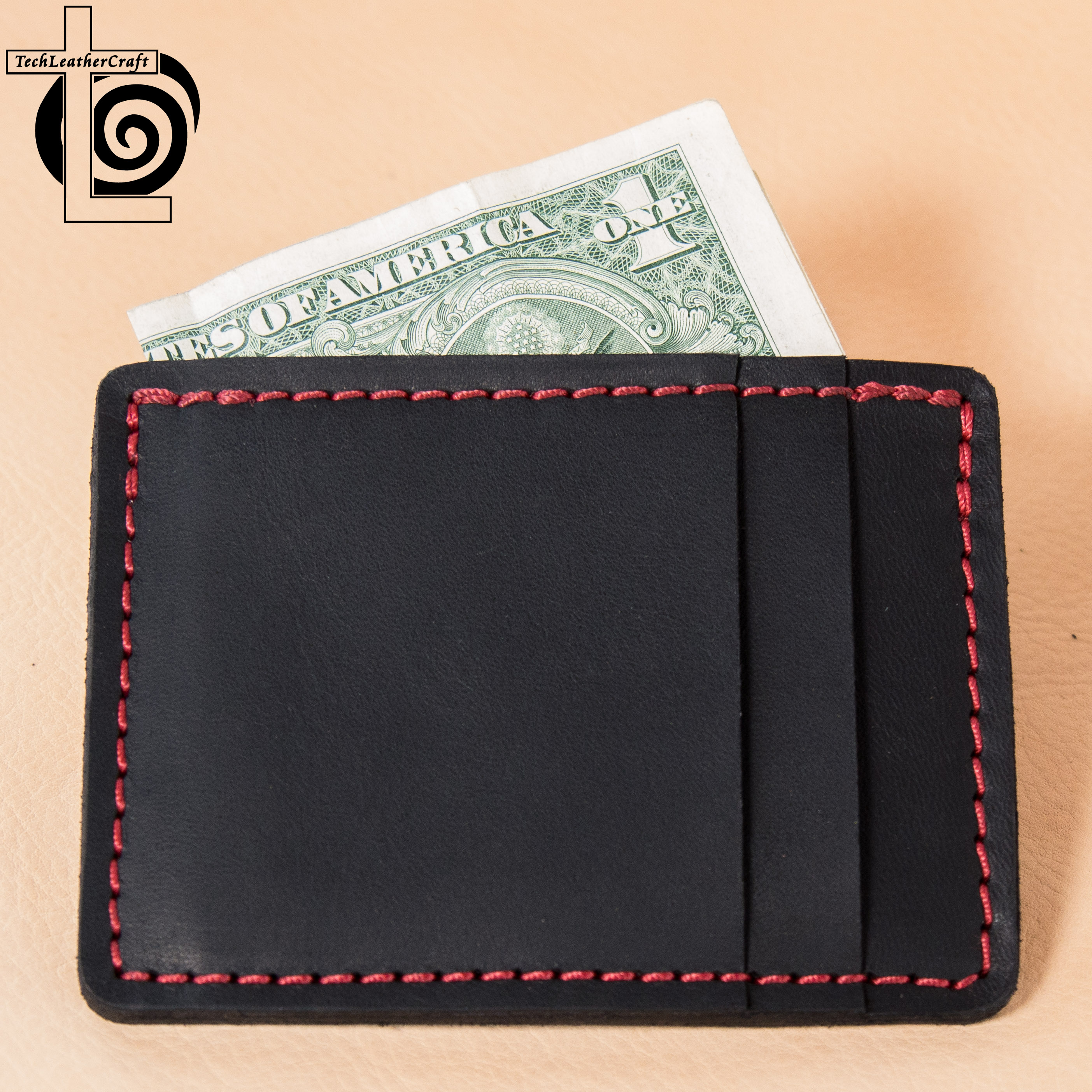 Slim Minimalist Wallet Horween Leather | TechLeatherCraft