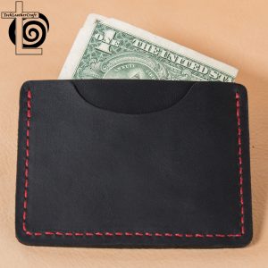 Black Horween Chromexcel/Red Thread Stitching Multi-Slim Wallet