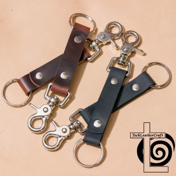 Leather Trigger Snap Keychain