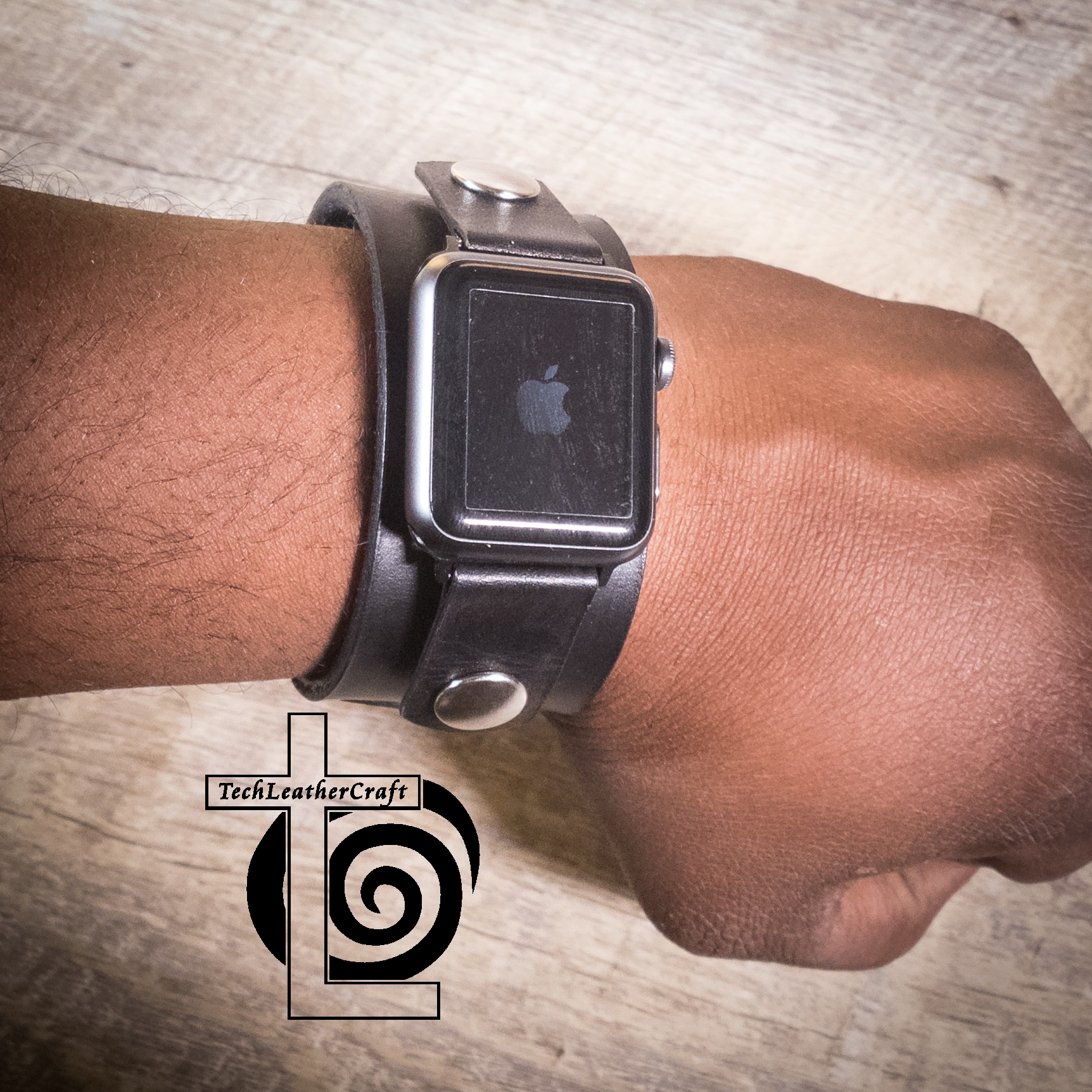 SlipOn SmartWatch Leather Cuff TechLeatherCraft