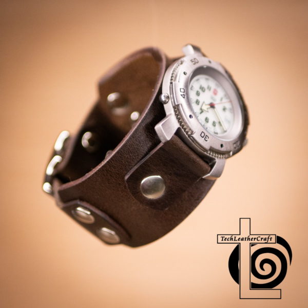 Leather Watch Cuff (Vintage) Swiss Army Watch