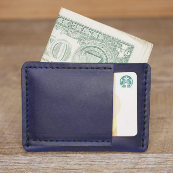 Blue Horween Chromexcel Ultra-Slim Wallet