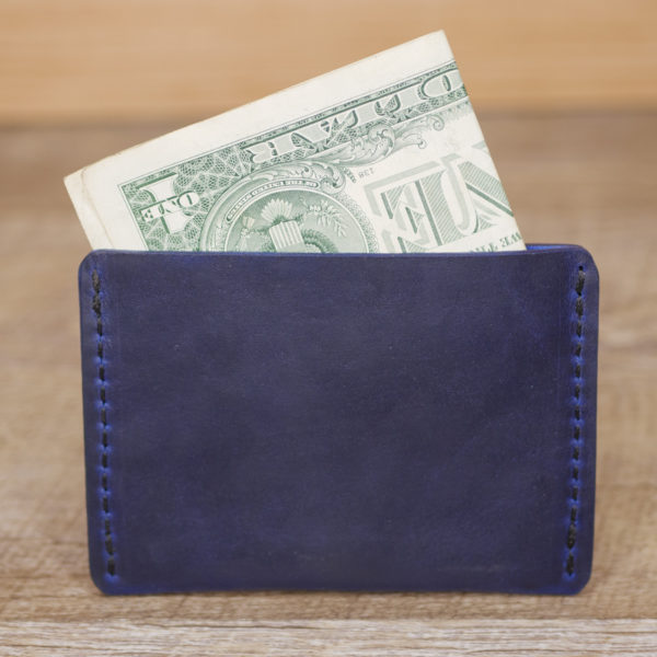 Blue Horween Chromexcel Slim Wallet